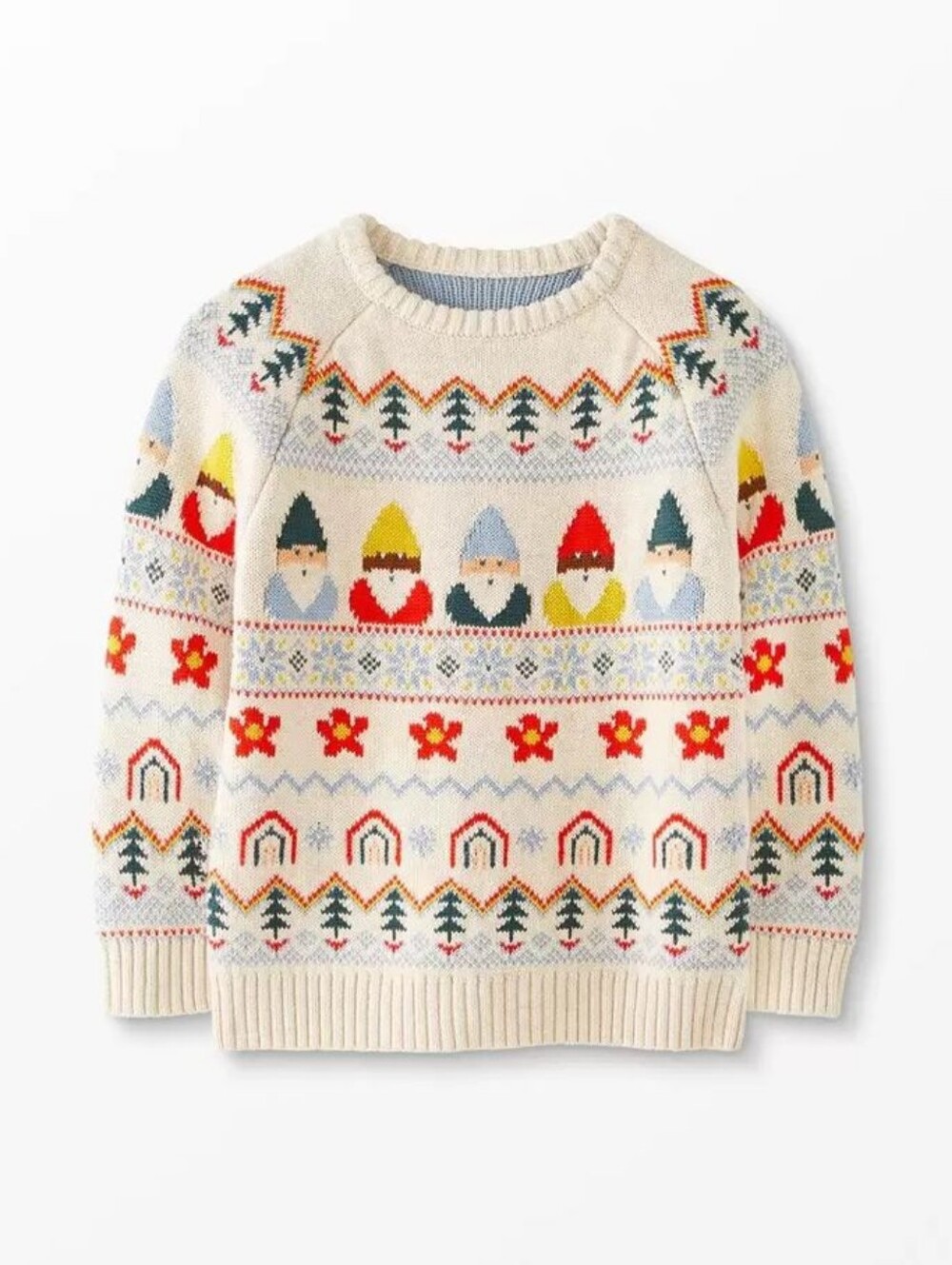 HANNA ANDERSSON Boys' Cream Fair Isle Gnome Holiday Sweater